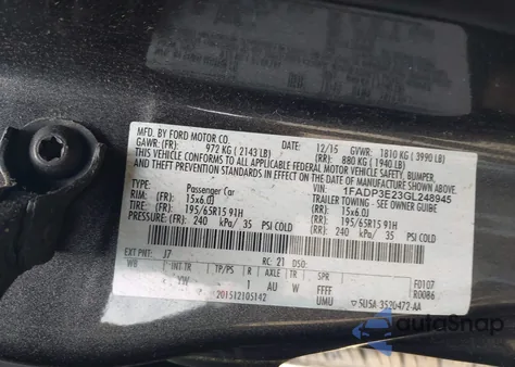 2016 Ford Focus S из США, поврежденный, VIN 1FADP3E23GL248945